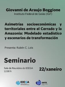Seminario «Asimetrías socioeconómicas y territoriales entre el Cerrado y la Amazonia: Modelado estadístico y escenarios de transformación»