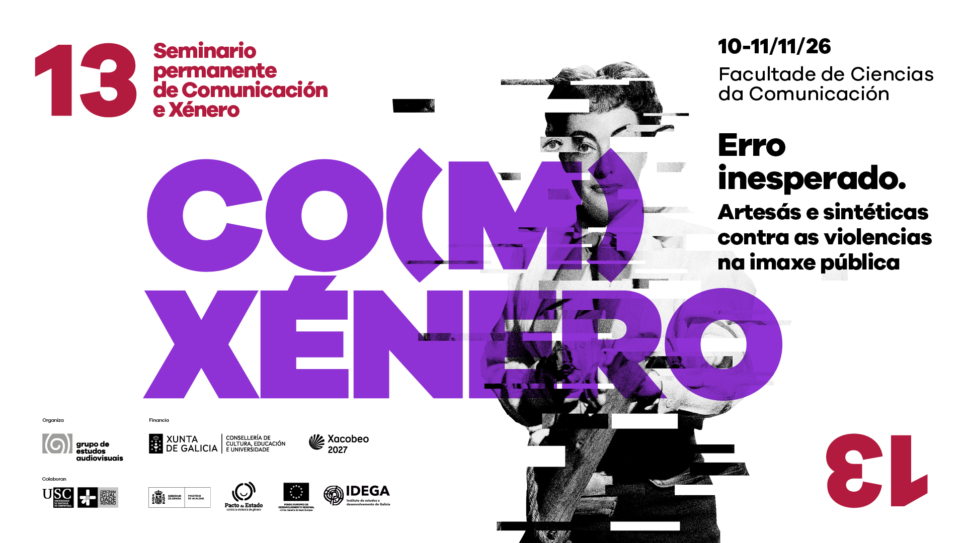 Aberta a inscrición para a décimo terceira edición do CO(M)XÉNERO: ”Erro inesperado. Artesás e sintéticas contra as violencias na imaxe pública”